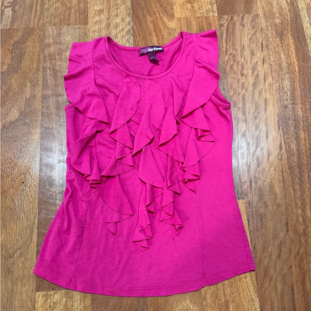 Pink y2k festival rave Ruffled Women's Top XS